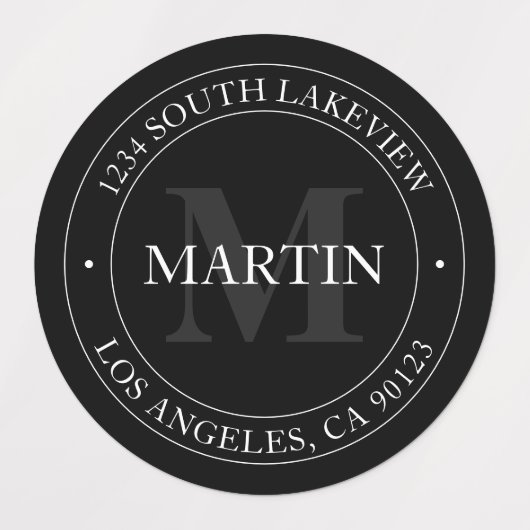 Elegant modern zwart wit en grijs | Waterdicht Labels (Design 2)