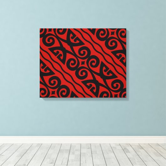 Elegant modern zwart-wit en rood-canvas wandkunst canvas afdruk (Insitu (Houten vloer))