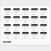 Elegant modern zwart wit & goud Bedankt Vierkante Sticker (Vel)