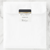 Elegant modern zwart wit & goud Bedankt Vierkante Sticker (Tas)