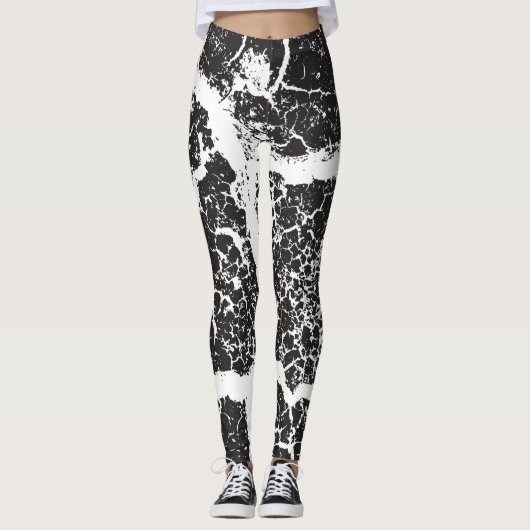 Elegant modern zwart wit leggings (Voorkant)