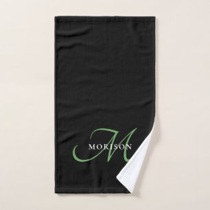 Elegant modern zwart-zwart zwart-witmonogram handdoek