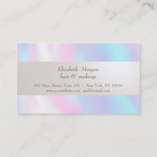 Elegant Modernb Scissors Holographic Loyalty Card (Achterkant)