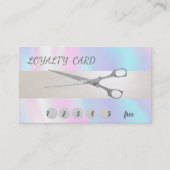 Elegant Modernb Scissors Holographic Loyalty Card (Voorkant)