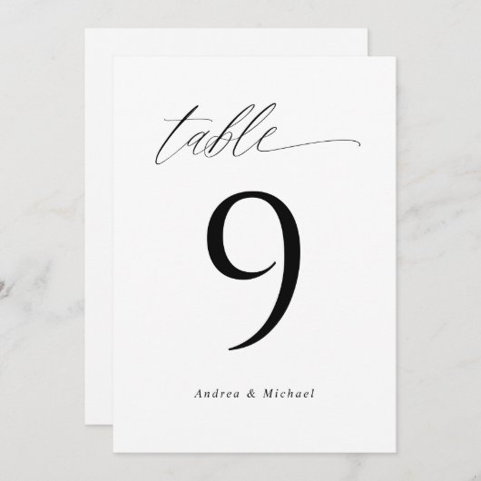 Élégant moderne 5x7 Mariage Numéros de table (Devant / Derrière)