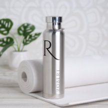 Elegant Moderne Aangepaste Naam & Monogram Waterfl