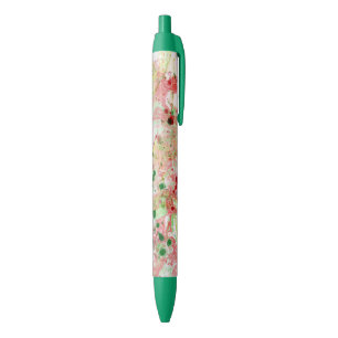 Elegant moderne Abstracte kunst Sjabloon Roze Geel Blauwe Inkt Pen