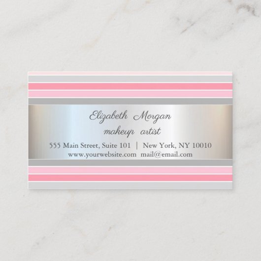 Elégant moderne, Argent, Carte Fidélité rayée (Dos)