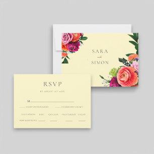 Elégant moderne audacieux mariage floral RSVP