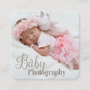 Elegant moderne Baby fotograaf voor lichte Sjabloo Vierkante Visitekaartje