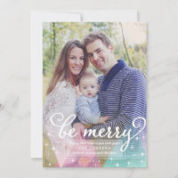 Élégant moderne Be Joyeux Carte photo de Noël