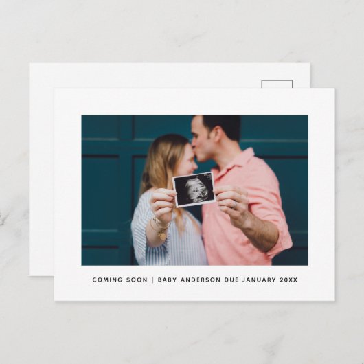 Élégant moderne bientôt Faire-part de grossesse (Devant / Derrière)