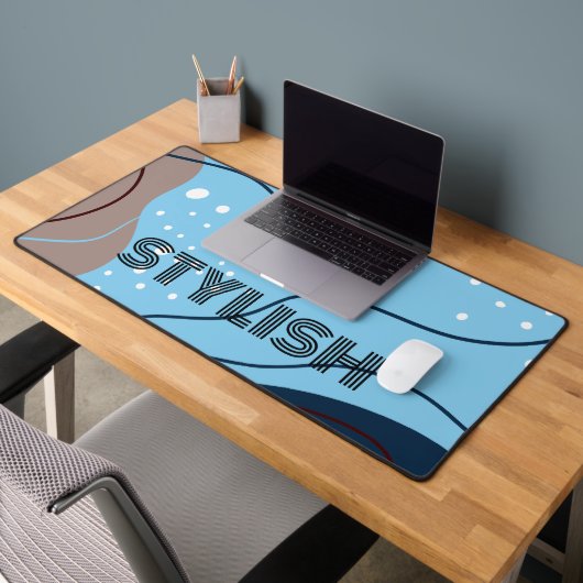 Elégant & moderne bleu & blanc (Bureau 2)