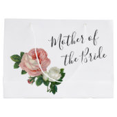 Elegant moderne bloemen rozen moeder van de bruid groot cadeauzakje (Achterkant)