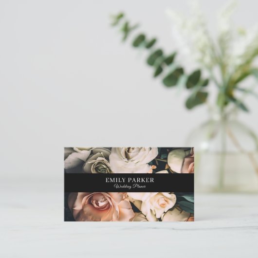 Elegant moderne bloemen visitekaartje (Staand voorkant)