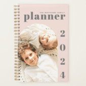 Élégant moderne Blush Pink Calendrier photo person (Devant)