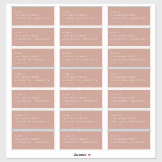 Élégant moderne Blush rose Étiquettes de adresse i (Feuille)