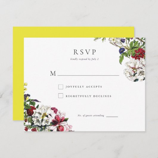 Élégant Moderne Botanique Verdure Réponse Mariage (Devant / Derrière)