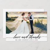 Elegant Moderne Calligrafie Love Bedankt Wedding (Voorkant / Achterkant)