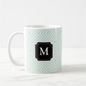 Élégant Moderne Chic grec Clé Motif Monogramme Mug (Gauche)