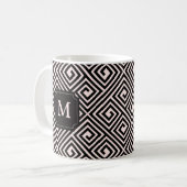 Élégant Moderne Chic grec Clé Motif Monogramme Mug (Devant gauche)