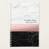 élégant moderne clair noir marbre blanc rose or (Devant)