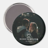 Élégant moderne Couple Photo sur mesure Aimant Dat (Recto/Verso)