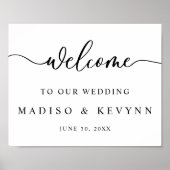 Elégant moderne Couples Noms Mariage Affiche de bi (Devant)