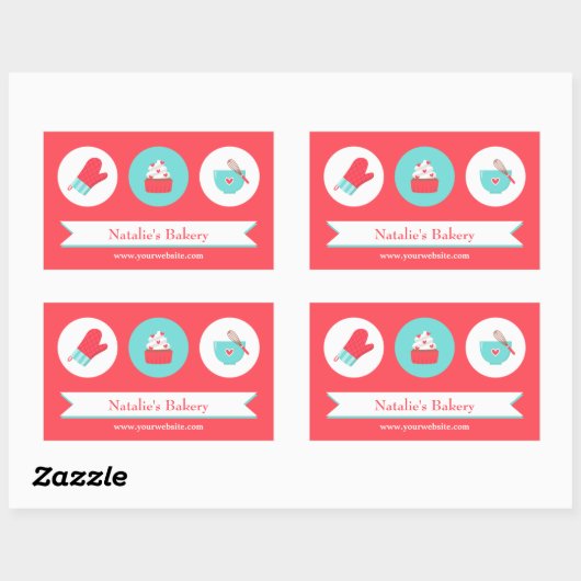 Élégant moderne Cupcake Bakery Café Stickers (Feuille)