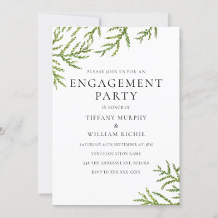 Élégant Moderne de verdure Engagement Invitation