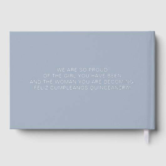 Elégant moderne Dusty Blue Quinceañera (Verso)