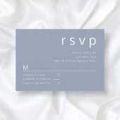 Elégant moderne Dusty Blue Wedding carte RSVP