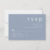 Elégant moderne Dusty Blue Wedding carte RSVP (Devant)