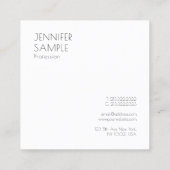 Elegant moderne, eenvoudige Sjabloon op maat Vierkante Visitekaartje (Achterkant)