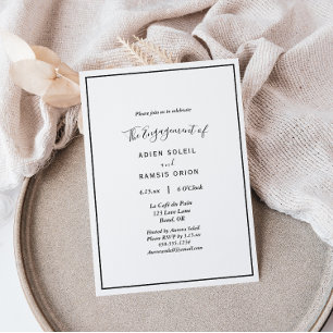 Elegant Moderne Engagement Party Kaart