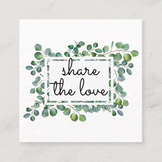 Elegant Moderne Eucalyptus Een vriend raadplegen Aanbevelingskaartje (Voorkant)