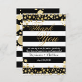 Elegant moderne Faux Gold-Spletters en stripes Bedankkaart (Voorkant / Achterkant)