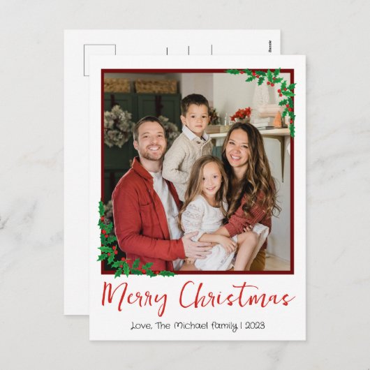 Elegant Moderne feestdagen Script Foto (Voorkant / Achterkant)
