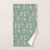 Élégant Moderne Feuilles d'Argent Vert Sauge Botan (Serviette à main)
