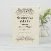 élégant moderne FLORAL Graduation Invitations (Debout devant)