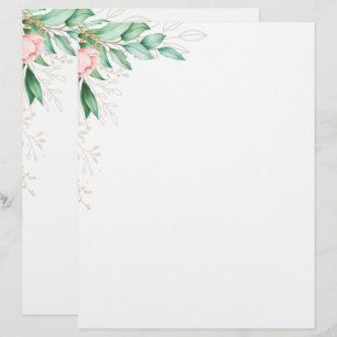 Elegant Moderne Floral Letterhead Briefhoofd