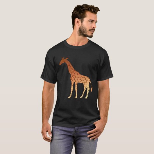 Elegant moderne geometrische Giraffe in koperbruin T-shirt (Voorkant volledig)