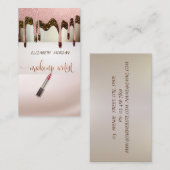 Elegant moderne gistdruppels, lippenstift visitekaartje (Voorkant / Achterkant)