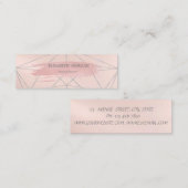 Elegant Moderne Glitter Brush Stroke, Geometrisch Mini Visitekaartje (Voorkant / Achterkant)