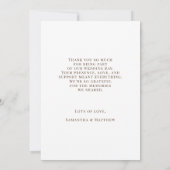 Elegant moderne Gold 4 Mariage photo Carte de reme (Dos)