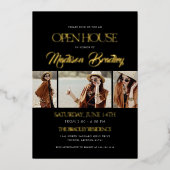 Elégant Moderne Gold Foil Graduation Invitation (Recto)