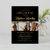 Elégant Moderne Gold Foil Graduation Invitation (Debout devant)