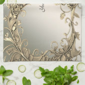 Élégant Moderne Gold Serviettes de cuisine décorat (Plié)