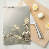 Élégant Moderne Gold Serviettes de cuisine décorat (Quart Plié)
