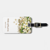 Elegant moderne goudbloem moeder van de bruidegom bagagelabel (Voorkant horizontaal)